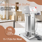 Hakka Commercial 22LB Stainless Steel Electric Sausage Stuffer and Vertical Sausage Maker